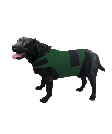 Kittystar Breathable dog shirt for thunderstorms fear vest jacket warp calming coat for puppies fear relief (size XL green)