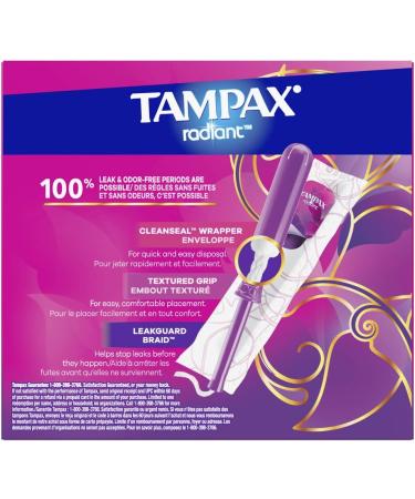 Tampax Radiant Tampons 42ct - Super Absorbency - Pink and Blue Design - Buy Online on GoSupps.com