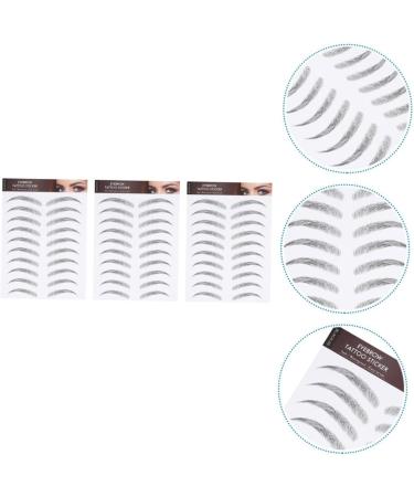 Balacoo 3 Sheets Waterproof Eyebrow Stickers Mens Sticking Stuffers Hair- Temporary Brow Tattoos Make up 3d 21x15cm Black - Buy Online on GoSupps.com