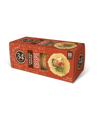 34 Degrees Crisps | Cracked Pepper | Thin, Light & Crunchy | 4.5oz Pack - Buy Online on GoSupps.com