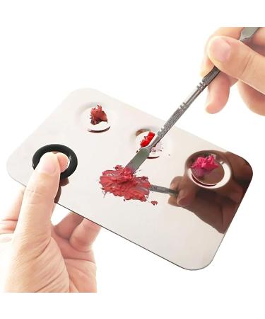 Premium Stainless Steel Nail Art Palette - Makeup Color Mixing Tool for Professionals | International Shipping Available - Buy Online on GoSupps.com