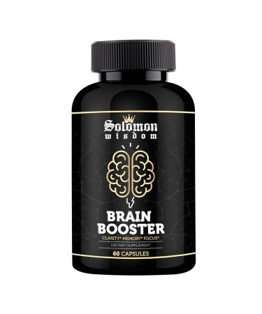 Solomon Wisdom Brain Booster  Nootropic Dietary Supplement for Memory Boost  60 All-Natural Capsules to Enhance Focus & Improve Concentration & Clarity  Brain Health & Better Cognitive Performance