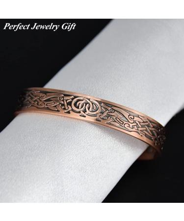 VicMAG Copper Magnet Hardship Bracelet for Men - Arthritis Pain Relief | Adjustable Pure Copper Cuff with Gift Box - Buy Online on GoSupps.com
