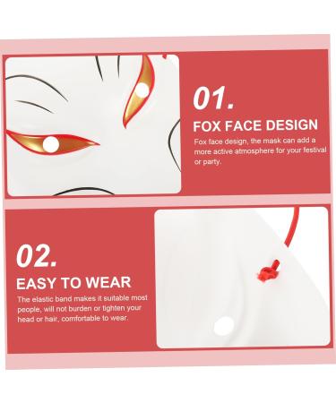 ABOOFAN FOCK MASKE - Half Face Cosplay Anime Mask | Portable Party & Festival Decoration | Anbu Fox White Neko-Katzenmask - Buy Online on GoSupps.com