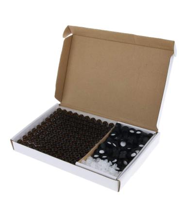 Fenteer 100 Mini Small Empty Glass Bottles Brown Glass Bottle Essential Oil Bottles with Roller Ball 2 ml