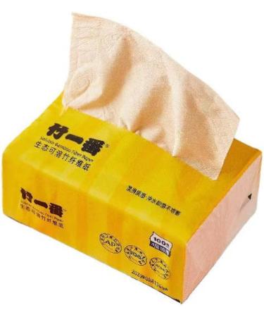 Bamboo Pulp 4-Layer Soluble Tissue Soft Tissue Paper Toilet Paper Napkin Natural color 29*21*10cm - Buy Online on GoSupps.com