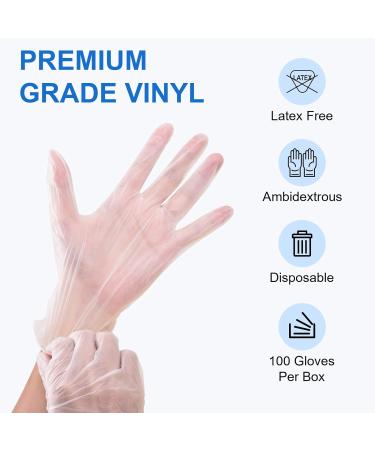 Schneider Clear Vinyl Exam Gloves Latex-Free Disposable Medical Gloves Cleaning Gloves Food Safe Powder-Free 4 mil Medium (Pack of 100) 100 - Buy Online on GoSupps.com