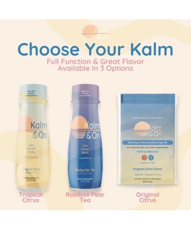 KALM & ON Rooibos Pear Tea Liquid Shots - Natural Calm Herbal Adaptogens Blend for Fast Relaxation - Plant-Based with Panax Ginseng & Lemon Balm - 12 Pack - Buy Online on GoSupps.com