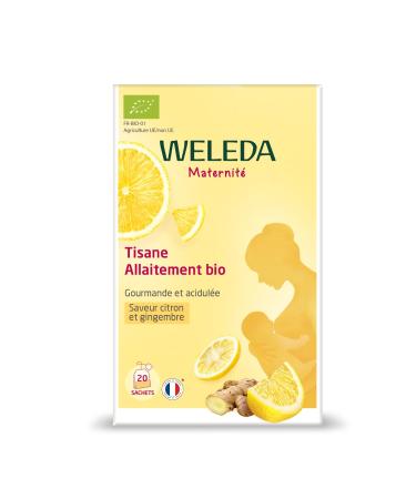WELEDA - Tisane Allaitement bio Citron Gingembre - 20 sachets - Pour les femmes qui allaitent - Pour favoriser la lactation - ECOCERT - 20x2g 20 unit (Lot de 1)