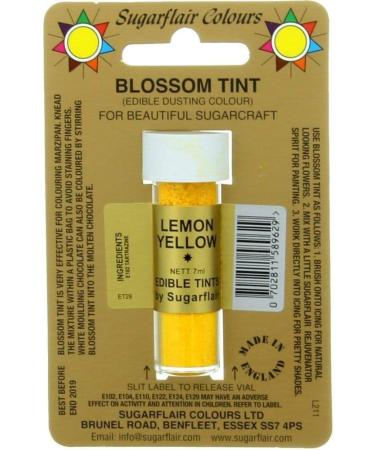 Sugarcraft Sugarflair Colour Blossom Tint Powder Dust Lemon Yellow 7ml