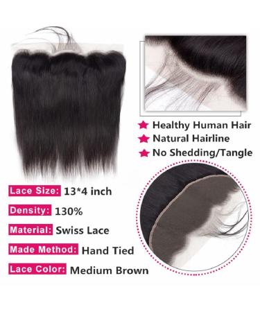 12 Brazilian Straight Lace Frontal Closure | Virgin Human Hair | Natural Black - Buy Online on GoSupps.com
