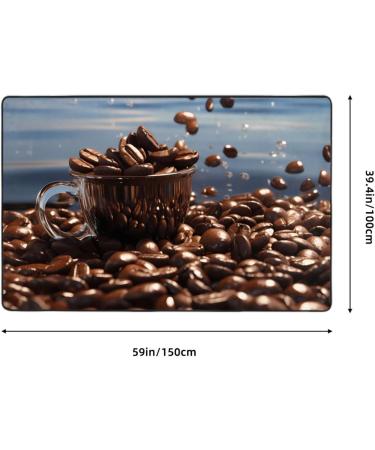 Flannel Carpet Coffee Beans Picture 60 x 39 in Non-Slip Durable Suitable for Living Room and Office Bedroom - Buy Online on GoSupps.com