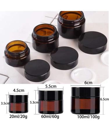 PANENDIANO 12-Piece Amber Glass Containers - 100ml for Lotion Cream Mini Candles & Cosmetics | Premium Quality for International Shipping - Buy Online on GoSupps.com