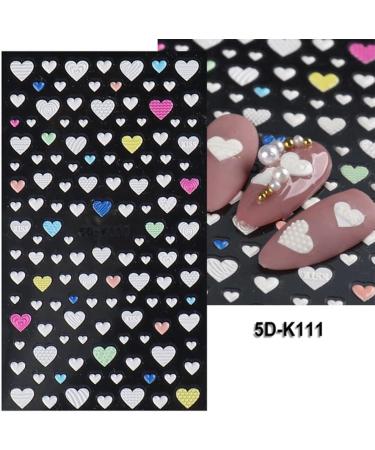 Decoration Acrylic Textured Decals Love Heart Embossed White Cloud Nail Art Stickers 5D Engraved(5D-K111) - Buy Online on GoSupps.com