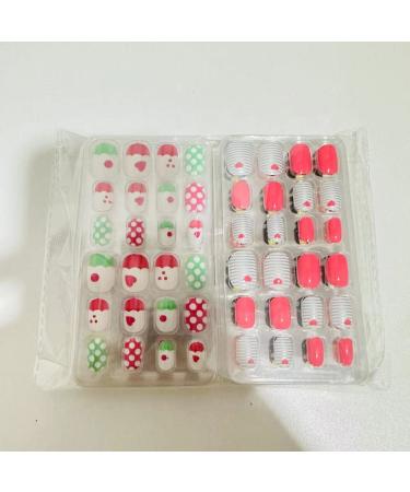 Kalolary Kids Rainbow Press-On Nails 4 Box Set with Nail Glue & Stickers | Short & Full Cover Artificial Nail Tips for Girls - Buy Online on GoSupps.com