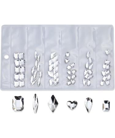 60Pcs Flatback Nail Rhinestones Mini Nail Charms 3D Crystal Gems Jewelry DIY Manicure Nail Decoration Part Fashion Accessories Embellishments Craft Supplies - Buy Online on GoSupps.com