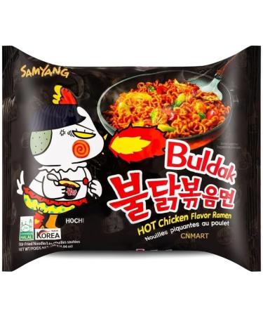 CNMART Samyang Hot Chicken Ramen Dried Buldak Noodles Halal 140g (Pack of 10) - Buy Online on GoSupps.com
