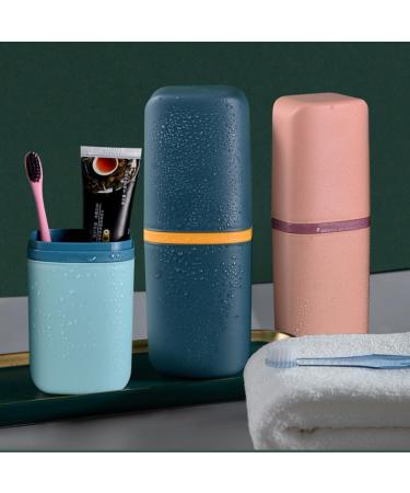 Katmerio Travel Toothbrush Set - 3-Piece Portable Toothbrush Holder & Cleaning Cup for Camping Hiking Business Trips & Home - Buy Online on GoSupps.com