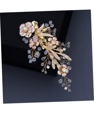 Beaupretty Gold Hair Pin Crystal Headgear vintage Zinc alloy temperament copper wire bride flower hairpin girls hairpin crystal headpiece women's hair s hairpin frosted side Hair - Buy Online on GoSupps.com