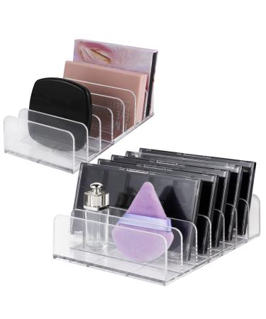 2 Pack Eyeshadow Makeup Palette Organizer, 7 Section Palette Holder Eyeshadow Storage Organizer (S+M)