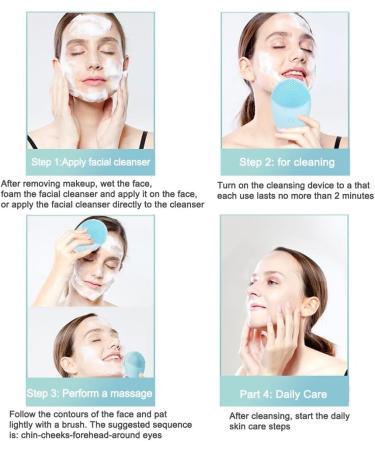 Silicone Facial Cleansing Brush Face Clean Facial Massager Skin Cleaner Deep Pore Cleaning (Color : 2) - Buy Online on GoSupps.com