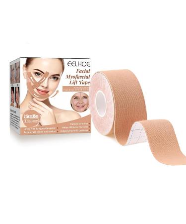 rongweiwang Face lifting tape tightening forehead neck face Anti-wrinkle remover belt non-slip trimmable home toning sticker