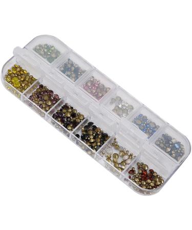 NSXAYIWE 12 Grids Nail Art Rhinestones DIY Nail Decoration Glitter Rhinestones Manicure Tool - Buy Online on GoSupps.com