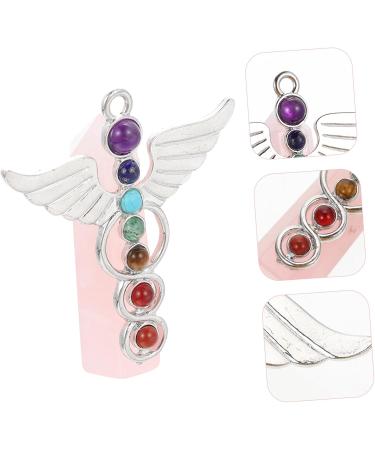 Abaodam 4pcs Angel Crystal Ornaments Glass Ornaments Healing Crystals Stones Angel Wing Crystal Hexagon Doll - Buy Online on GoSupps.com