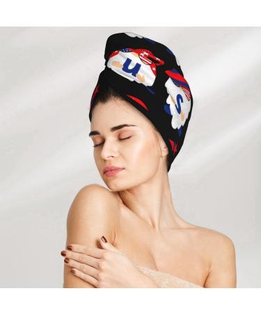 4th of July Gnomes Microfiber Hair Towel | Super Absorbent Soft Wrap for Women | Quick Dry Coral Velvet for Long Curly Thick Hair - Buy Online on GoSupps.com