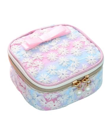 Exceart Sanitary Napkins Bag Sanitary Pouch Organizer Holder Embroidery Storage Bag for Outdoor Travel (Gradient Pink) Graded Powder