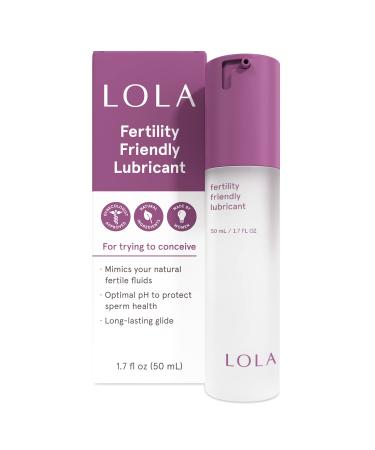 LOLA Fertility Friendly Lubricant for Women, 1.7 Fl Oz - pH Balanced Water-Based Formula Made with Natural Ingredients - Helps Couples Trying to Conceive - Conception Supplement