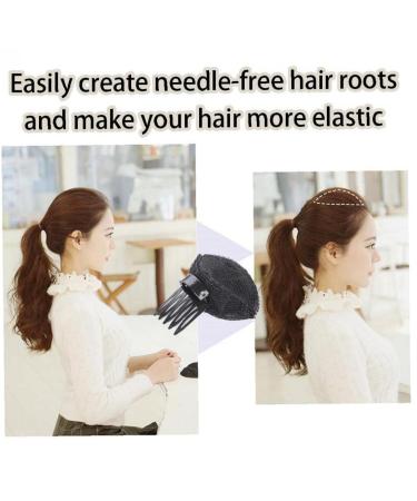 Buy Invisible Fluffy Hair Cushion Sponge Clips - 2-Piece Black Set for Princess Style | Women's Hair Jewelry - Buy Online on GoSupps.com