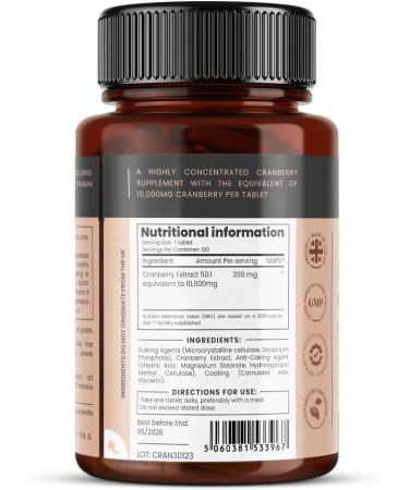 Double Strength Cranberry Extract 10,000mg x 180 Tablets - 6 Months Supply | 180 Count - Buy Online on GoSupps.com