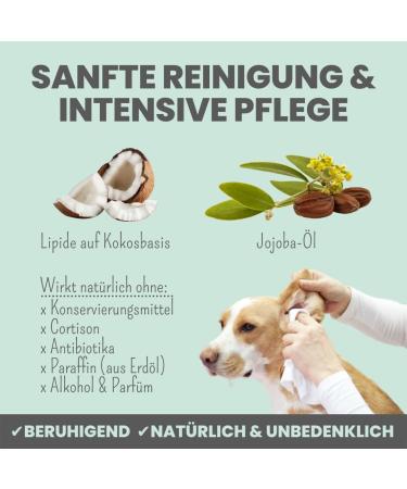 NOMS 2-in-1 Ear Cleaner for Dogs & Cats | Jojoba Oil & Bamboo Pads | Ear Drops for Inflammation Itching & Mites | 75ml - Buy Online on GoSupps.com