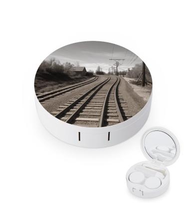 Contact Lens Case Train Track Portable Travel Contact Lens Box Contact Lens Storage Box