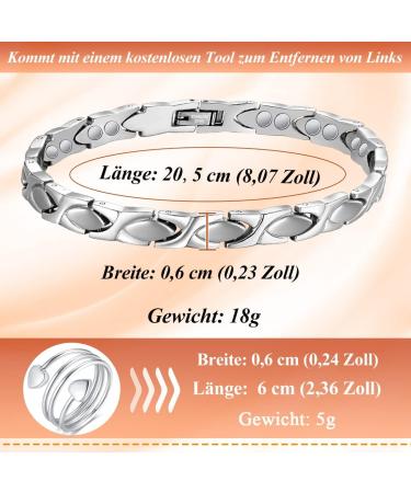 Vicmag Titanium Steel Magnetic Bracelet for Women - Ultra Strength Silver X-Shape Design with Removal Tool | Best Gift for Health & Style - Buy Online on GoSupps.com