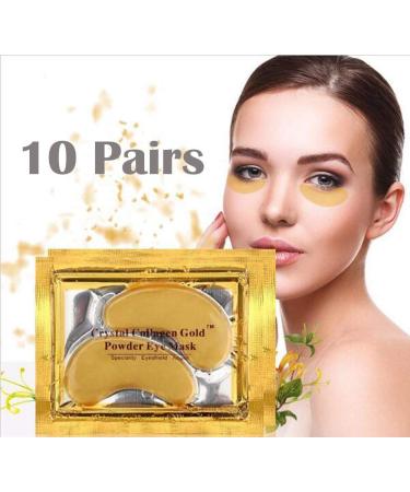 Anti Aging Crystal 24K Gold Powder Gel Collagen Eye Masks Sheet Patch VeniCare (10 Pairs)