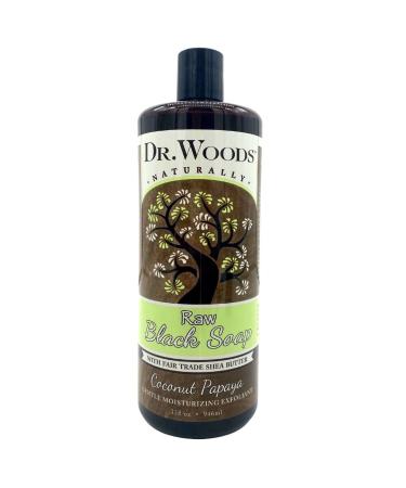 Dr. Woods Raw Moisturizing Black Coconut Papaya Soap with Organic Shea Butter, 32 Ounce