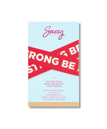 Sassy by Savannah Chrisley Breakup Collection All Eyes on Me Brow and Lash Kit - Essentials to Enhance Your Facial Appearance - Creates Amazing Bold Looks - Light-Medium - 6 pc Makeup Kit