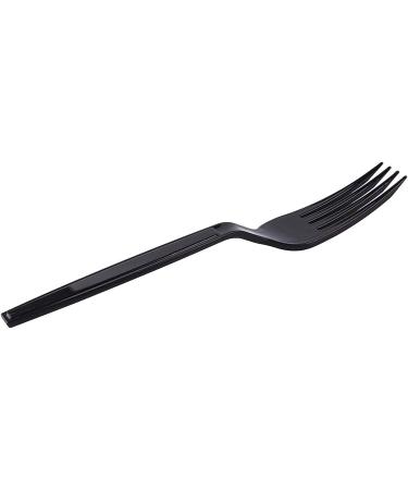 Laojbaba 7-Inch Individually Packaged Black Plastic Forks - 100 PCS | Disposable & Heavy Duty Commercial Takeaway Cutlery - Buy Online on GoSupps.com