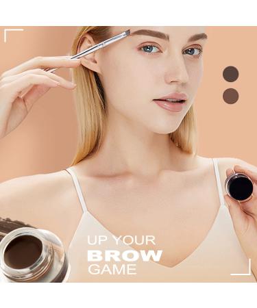 Eyebrow Stamp and Stencil Kit - Professional Waterproof Brow Pomade for Natural Brows | Long-Lasting Smudge-Proof Makeup Trio with 20 Stencils - Light Brown - Buy Online on GoSupps.com