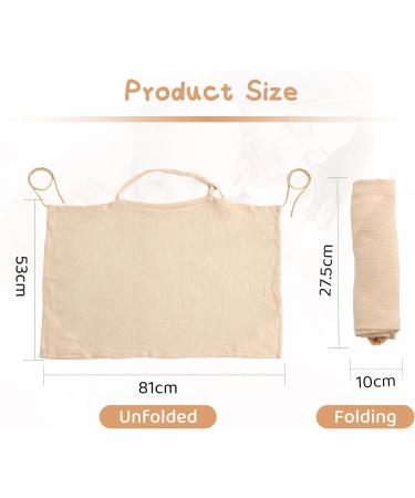 Breathable Cotton Nursing Cover with Adjustable Strap - Beige | Lightweight & Soft Breastfeeding Shawl for Outdoor Use - Buy Online on GoSupps.com
