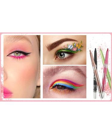 Chargenyang 12 PCS Colorful Eyebrow Pencil Eyeliner Eyebrow Lip Liner Pencil Pen Makeup Cosmetic Set Kit Retractable Long-Lasting Smooth Waterline Eye Liner Lip Liner Eyeshadow Eyeliners for Women - Buy Online on GoSupps.com