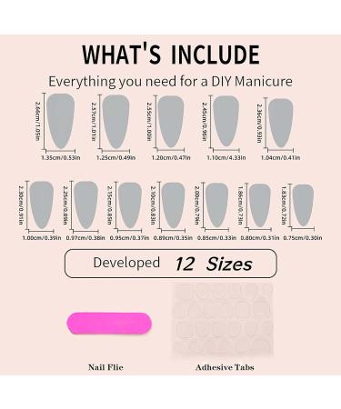 Buy Press on Nails Almond Short - Pink White Ombre Acrylic Fake Nails with Glue | Glossy Reusable Stick on Nails for Women - Buy Online on GoSupps.com