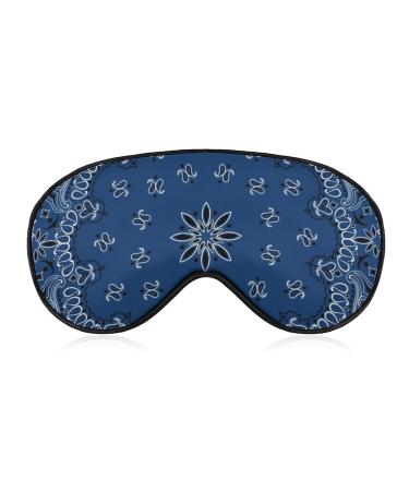 Blue Paisley Sleep Mask for Women Adjustable Sleeping Eye Shades Cover with Elastic Strap