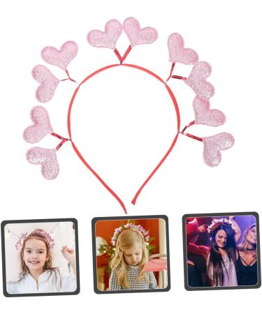 CALLARON Love Headband Love Heart Headband Flower Girl Hair Accessory Scrunchies for Antenna Bopper Flower Girl Valentines Felt Cloth Accessories Wedding Women's Pink - Buy Online on GoSupps.com