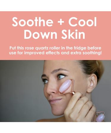 Rose Quartz Roller - Natural Face Massager for Puffiness Lymphatic Drainage & Wrinkle Rejuvenation | International Shipping Available - Buy Online on GoSupps.com