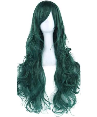 ColorfulPanda Dark Green Lolita Style Anime Wig for Women - Long Curly Wavy Hair Costume Cosplay Party Wig - Buy Online on GoSupps.com