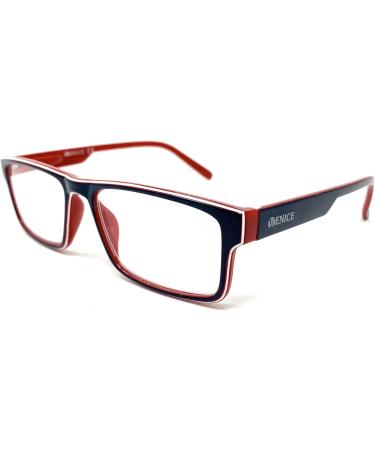 Venice Tricolor Reading Glasses for Men & Women | Stylish Modern Design | Diopters +1.00 to +3.50 (Blue Red) - Buy Online on GoSupps.com