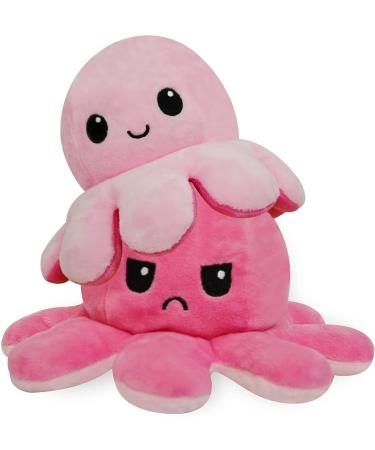 FASTEXX Octopus Reversible Plushies Express Your Mood with our Double-Sided Flip Mood Octopus Plush Reversible Octopus Plushie is Sweetest Gift for all Kids Friends Family on Any Occasion Pink/Pink